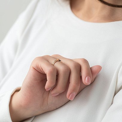 Заручальна каблучка в червоному золоті (фіаніт) к06094 №2