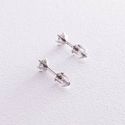 Золотые серьги - пусеты с бриллиантами сб0391 №4