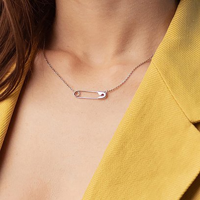 Серебряное колье "Булавка" 1084 №7