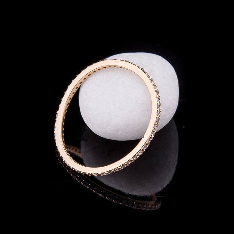 Золота каблучка з фіанітами к04257 від ювелірного магазину Онікс - 5