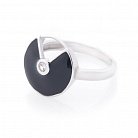 Серебряное кольцо (эмаль, фианит) 112111 от ювелирного магазина Оникс - 1