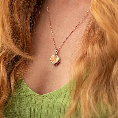 Золотой кулон "Сердечко"  для фотографии п02939 №6