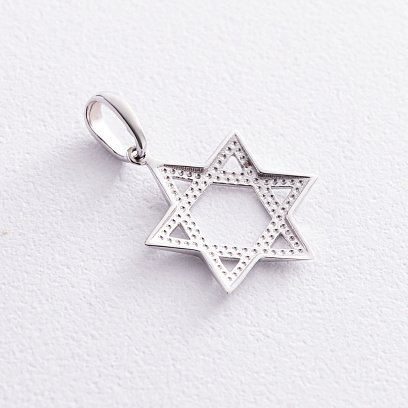 Кулон "Зірка Давида" у білому золоті п03829 №3