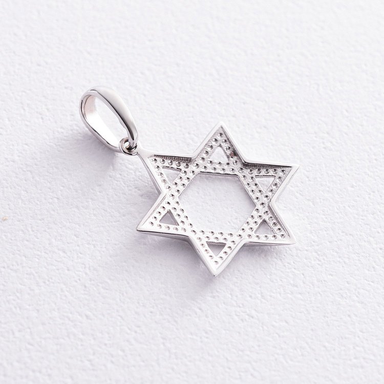 Кулон "Зірка Давида" у білому золоті п03829 від ювелірного магазину Онікс - 2