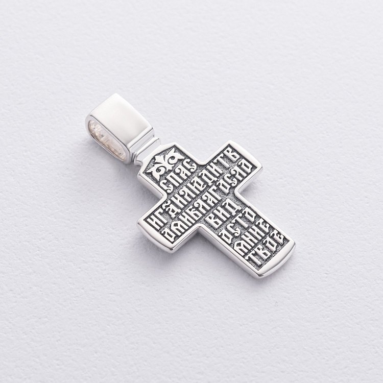 Срібний хрест "Розп'яття Христове. Деісус" (чорніння) 132991 від ювелірного магазину Онікс - 4