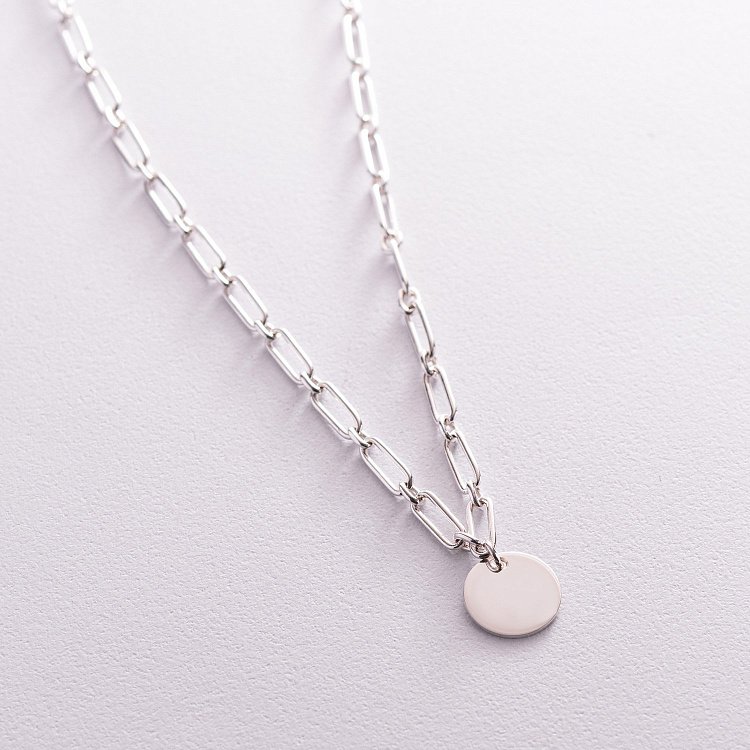 Срібне кольє "Ланцюжок з монетою" (можливе гравірування) 181186 від ювелірного магазину Онікс - 8