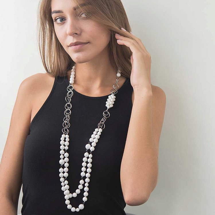 Бусы с ониксом и кахиномом 181бу18 - 3 Бусы с ониксом и кахиномом 181бу18 от ювелирного магазина Оникс - 3