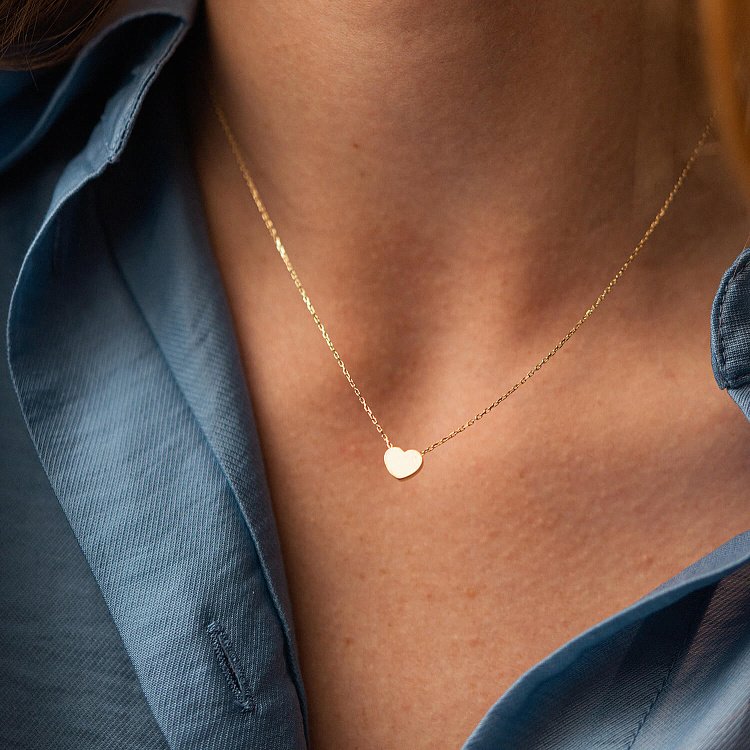 Кольє "Сердечко" у жовтому золоті кол02407 від ювелірного магазину Онікс - 2