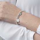 Срібний браслет "Роза Вітрів" (фіаніти і перли) 141215 от ювелирного магазина Оникс - 1