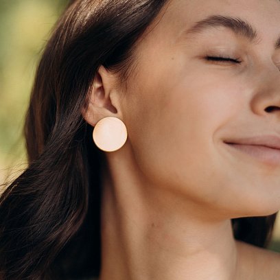 Сережки "Великі комети" в червоному золоті с06466 №6