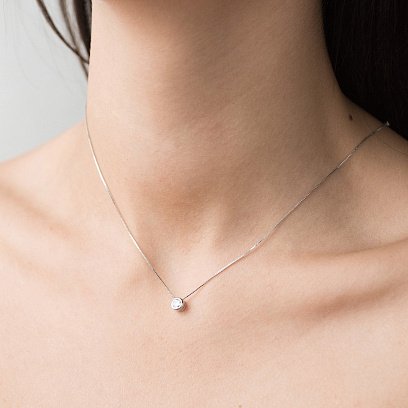 Серебряное колье с фианитом 18777 №2