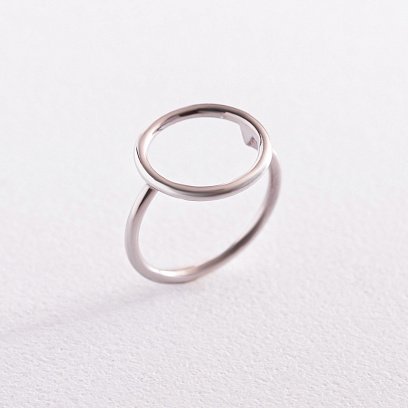 Кольцо "Круговорот" в белом золоте к06929