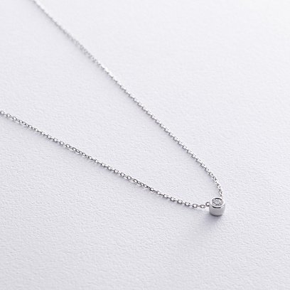 Кольє в білому золоті з діамантом 732861121 №3