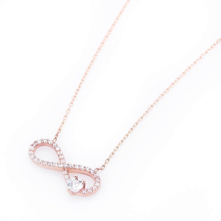 Золоте кольє "Нескінченність" (фіаніти) кол01091 від ювелірного магазину Онікс