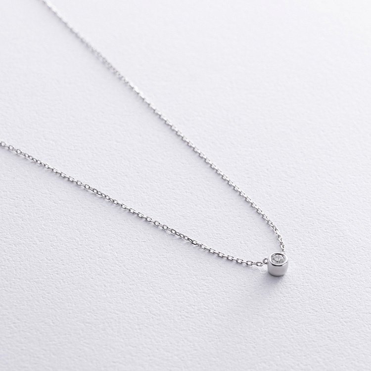 Кольє в білому золоті з діамантом 732861121 від ювелірного магазину Онікс - 2