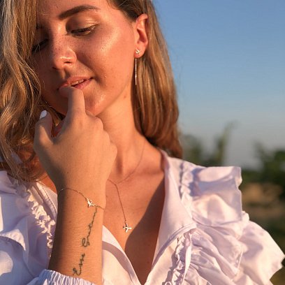 Золотой браслет "Самолетик" б04143 №4