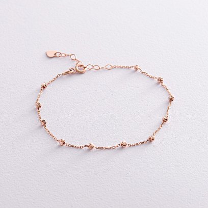 Браслет "Шарики" в красном золоте б04568