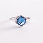 Золотое кольцо с топазом Лондон голубой и бриллиантами C01157R от ювелирного магазина Оникс