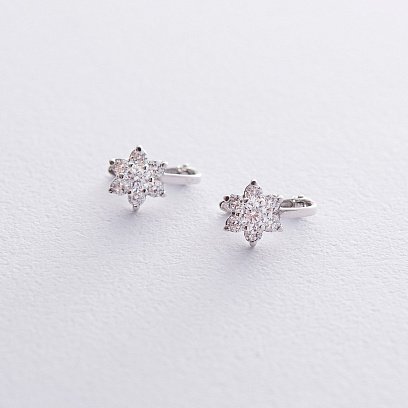 Золотые серьги с фианитами с04823