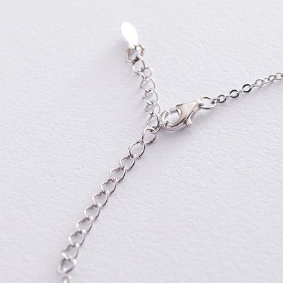 Срібне кольє "Конюшина" (емаль) 181011 №3