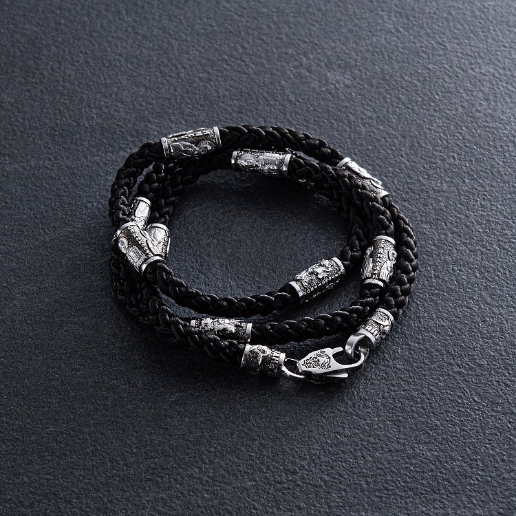 Православний шовко﻿вий шнурок зі срібною застібкою 948 від ювелірного магазину Онікс - 15