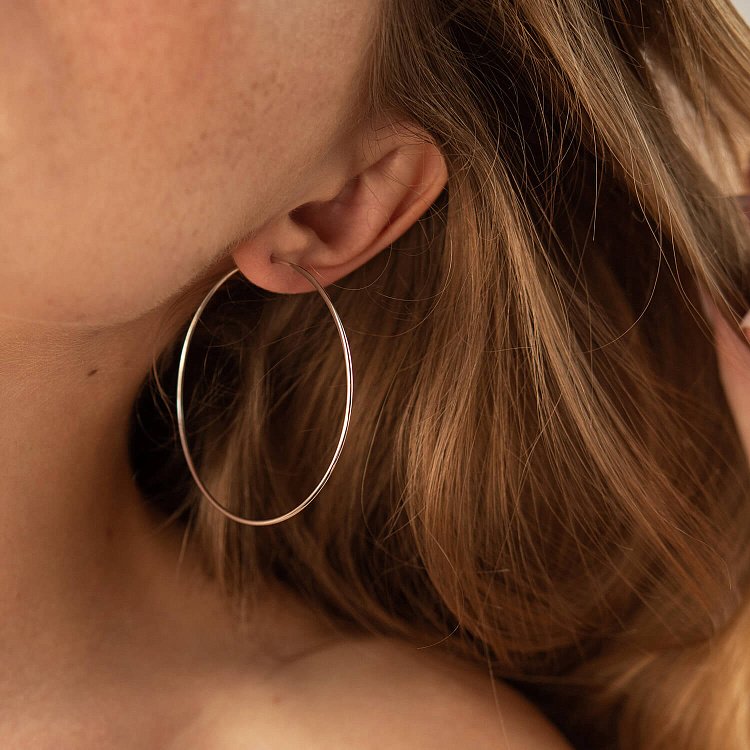 Серьги - кольца в белом золоте (5.3 см) с08532 от ювелирного магазина Оникс - 5