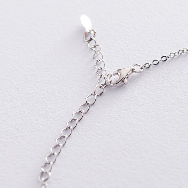 Срібне кольє "Конюшина" (емаль) 181011 від ювелірного магазину Онікс - 2