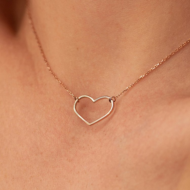 Кольє "Сердечко" у червоному золоті кол02471 від ювелірного магазину Онікс - 3