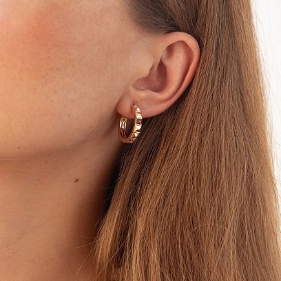 Сережки - кільця "Eloise" в червоному золоті с09025 №6