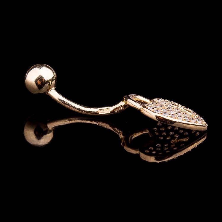 Золотий пірсинг "Серце" пир00152 від ювелірного магазину Онікс - 1