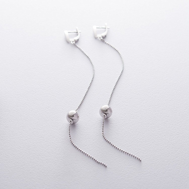 Срібні сережки "Кульки" 122559 від ювелірного магазину Онікс - 7