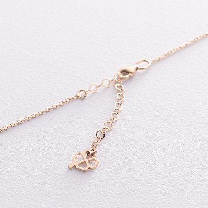 Золоте кольє "Конюшина" з малахітом кол01879 №4