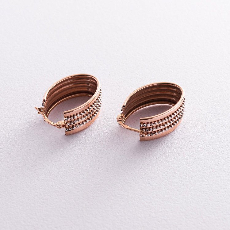 Золотые серьги - кольца с05312 от ювелирного магазина Оникс - 2