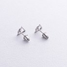 Серебряные серьги-пусеты "Треугольники" 122637 от ювелирного магазина Оникс - 3