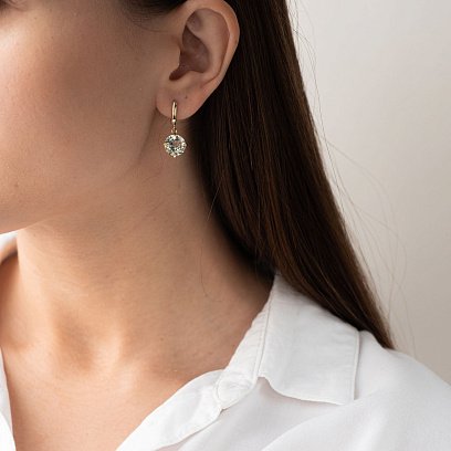 Золоті сережки "Захоплення" з аметистом с08528 №5