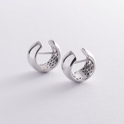 Сережки - кільця в білому золоті с07050