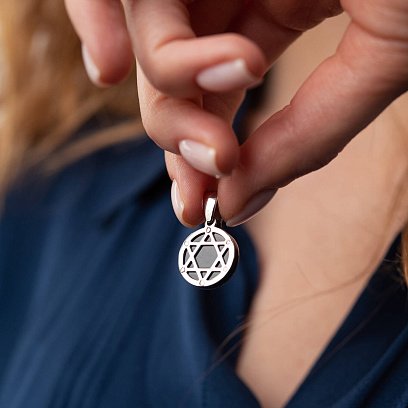 Срібний кулон "Зірка Давида" 133030 №2