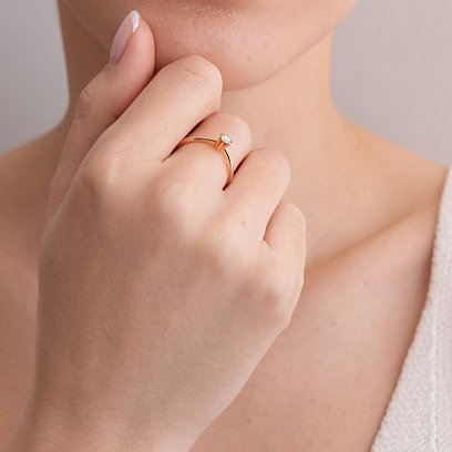 Помолвочное золотое кольцо с бриллиантом 219422421 №5