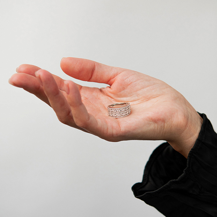 Золота каблучка з діамантами кб0561cha від ювелірного магазину Онікс - 4