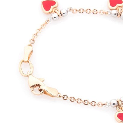 Золотий дитячий браслет "Серденька" з емаллю б00518 №3