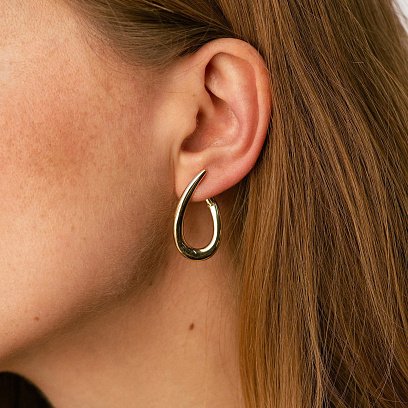 Сережки "Крапельки" у жовтому золоті с08747 №2