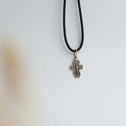 Православный крест "Распятие. Спаси и сохрани" (чернение) п01848 №6