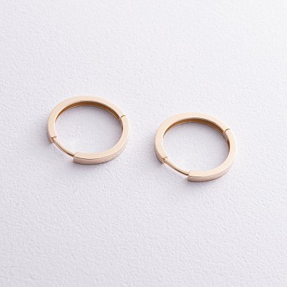 Серьги - кольца в желтом золоте с08330 №5