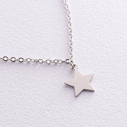 Серебряное колье "Звездочка" 181264 №5