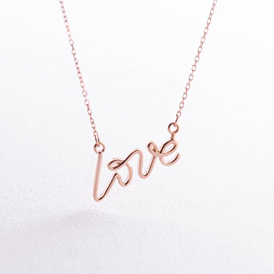 Кольє "Love" у червоному золоті кол02265