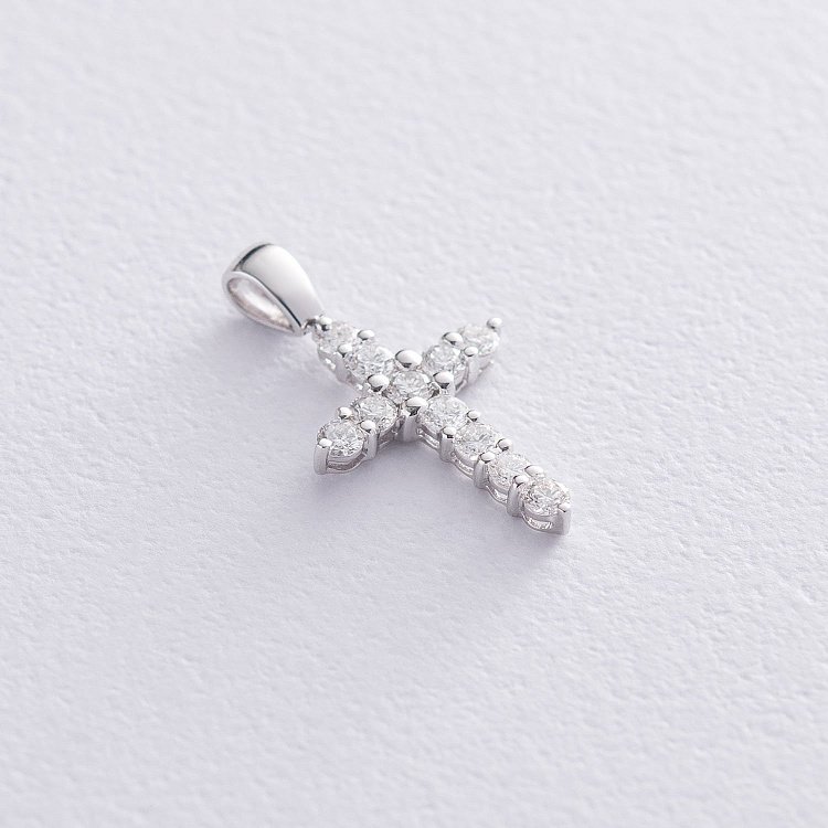 Золотой крестик с бриллиантами пб0211mr от ювелирного магазина Оникс