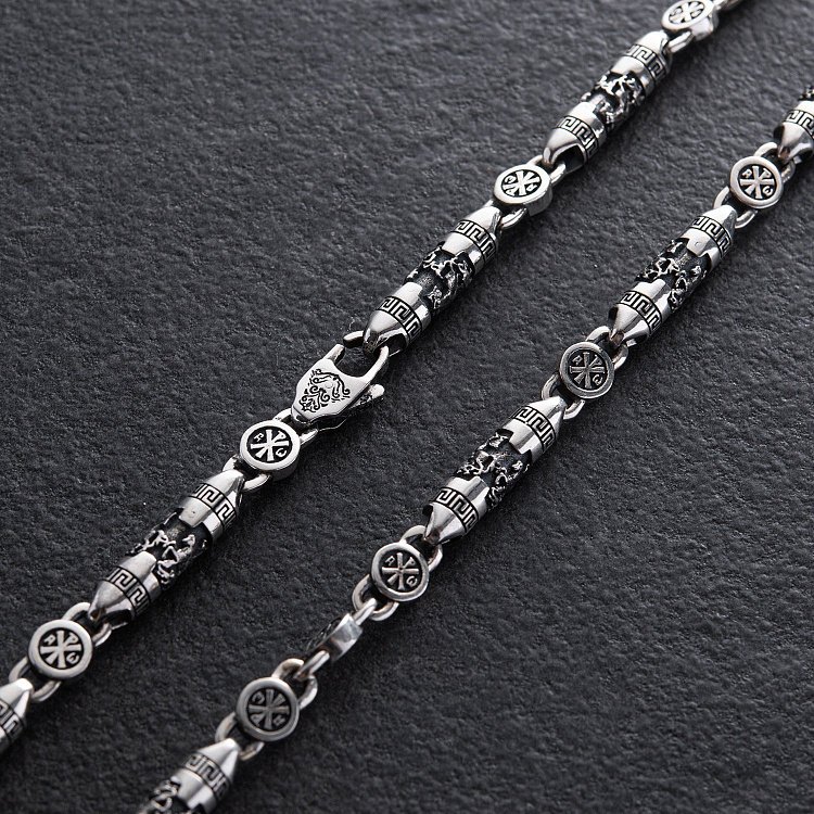 Срібний чоловічий ланцюжок "Георгій Переможець. Хризма" 1167 від ювелірного магазину Онікс