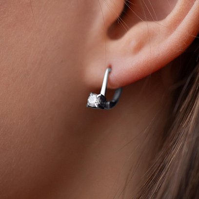 Детские серьги в белом золоте (фианиты) с05168 №4