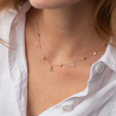 Колье "Пчелка" в красном золоте кол02256 №2