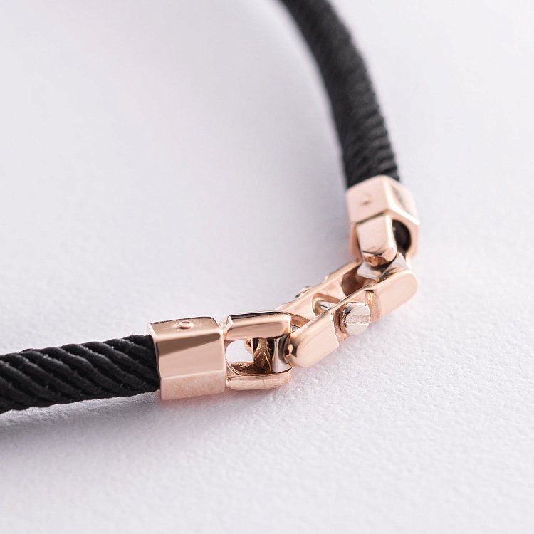 Шовковий шнурок з золотою застібкою Ш0036-4в/д4 від ювелірного магазину Онікс - 1